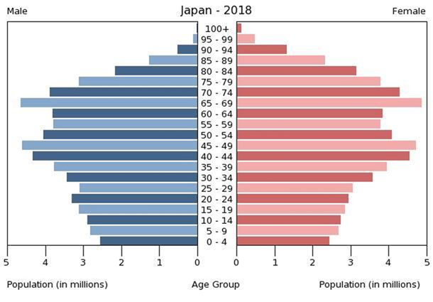 日本の人口グラフ