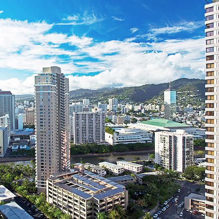 マンションが建ち並ぶ風景